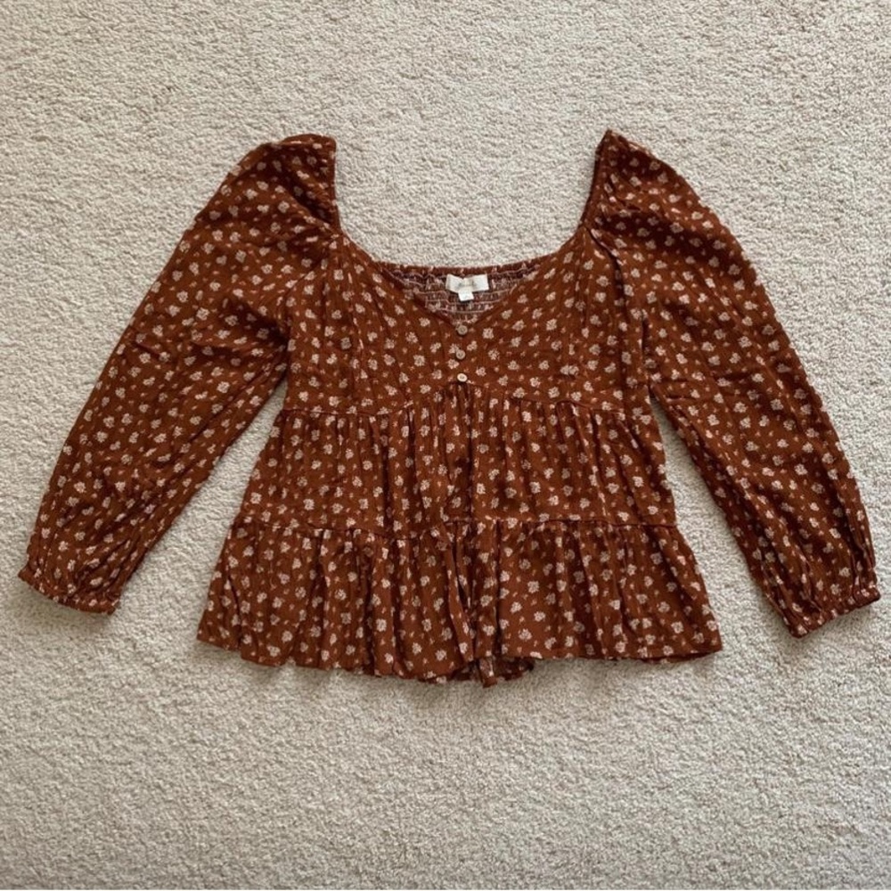 Lizard Thicket *RUST* floral top